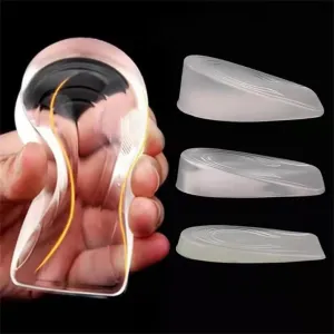 1 Pair Silicone Gel Height Increase Insole Heel Lifting Inserts Half Plain Gel Heel Pads Elastic Cushion Arch Support Insert 2cm Men