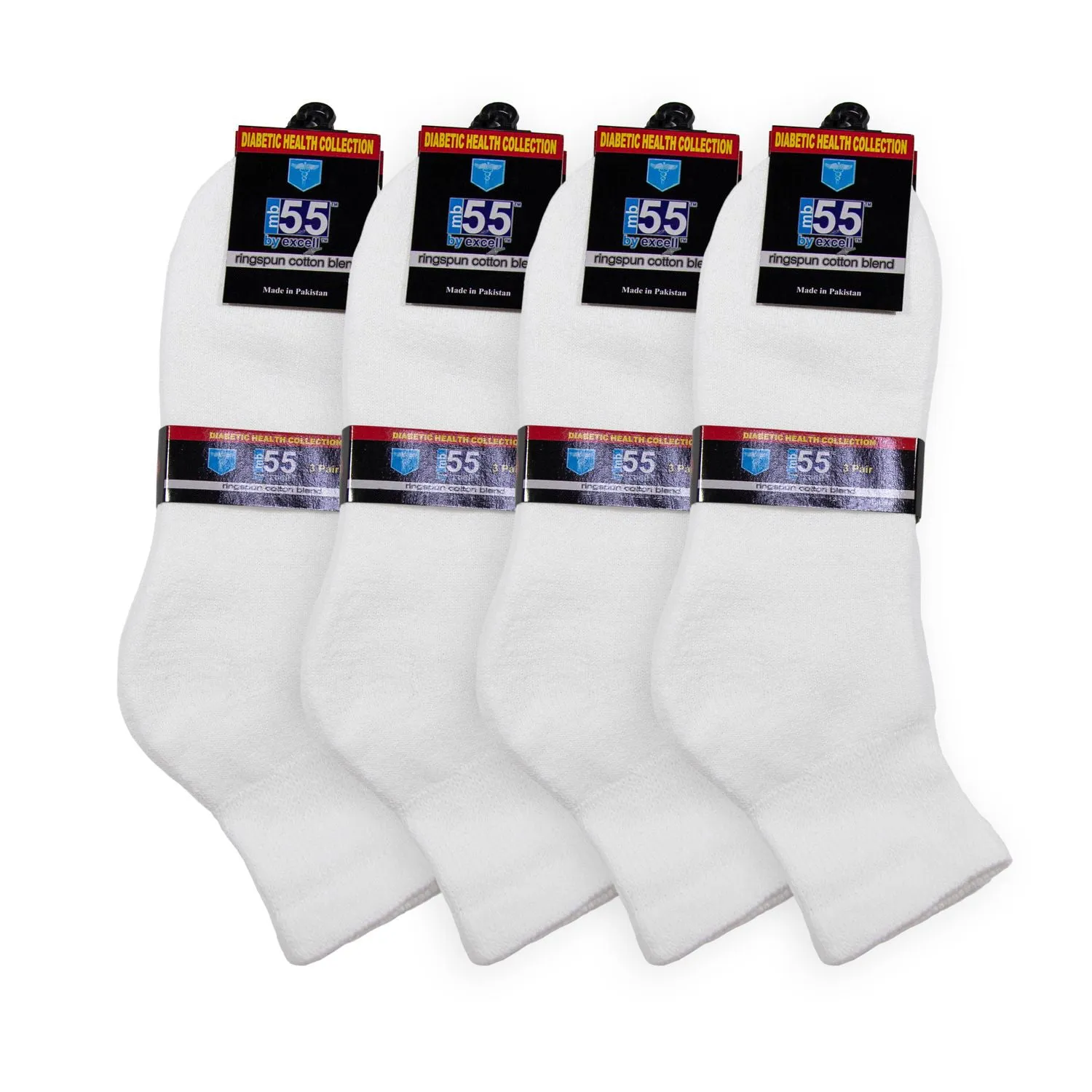 180 Pairs of Diabetic Low Cut Athletic Sport Ankle Socks (White)