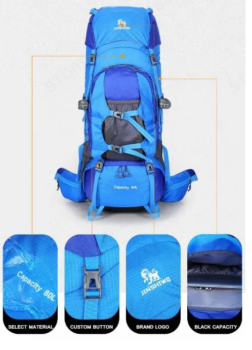 80L Large Capacity Camping Outdoor Trekking Hiking Rucksack