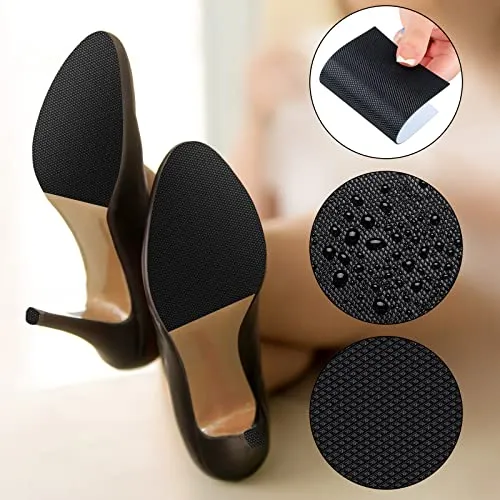 9 Pcs Large Self Adhesive Nonslip Shoe Pads Anti Slip Shoe Grip Sticker Shoe Sole Protectors for High Heels, Rubber Silicone Resistant High Heels Shoe Sole Cover