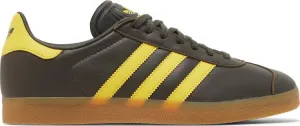 Adidas Gazelle 'Shadow Olive Impact Yellow' Sneakers, Brown