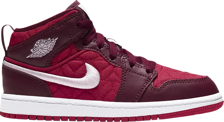 Air Jordan 1 Mid SE PS Red Quilted sneakers, red