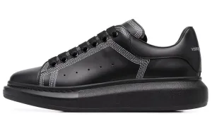 Alexander McQueen Oversized Embroidered Sneakers, Black/Silver