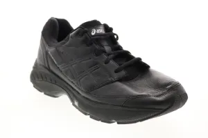 Asics Gel-Foundation Q551L Mens Black Leather Athletic Running Shoes