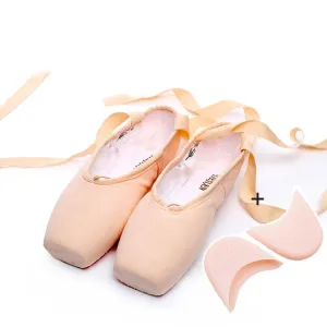 Ballet Lace Pointe Shoes Professional Flat Dance Shoes, Size: 39(Canvas   Silicone Case)