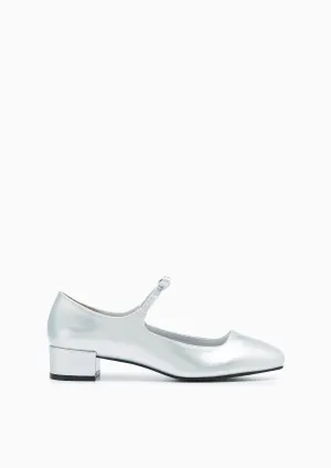 Baraka Mid Heel Pumps - Silver