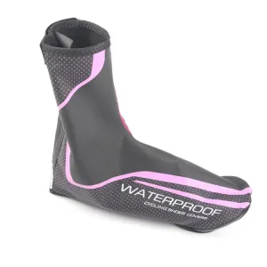 Bicycle Sports Outdoor Cycling Shoe Cover Winter Warm Windproof Waterproof Shoe Cover PU Shoe Cover Cycling Equipment, Size: L(Black Pink)