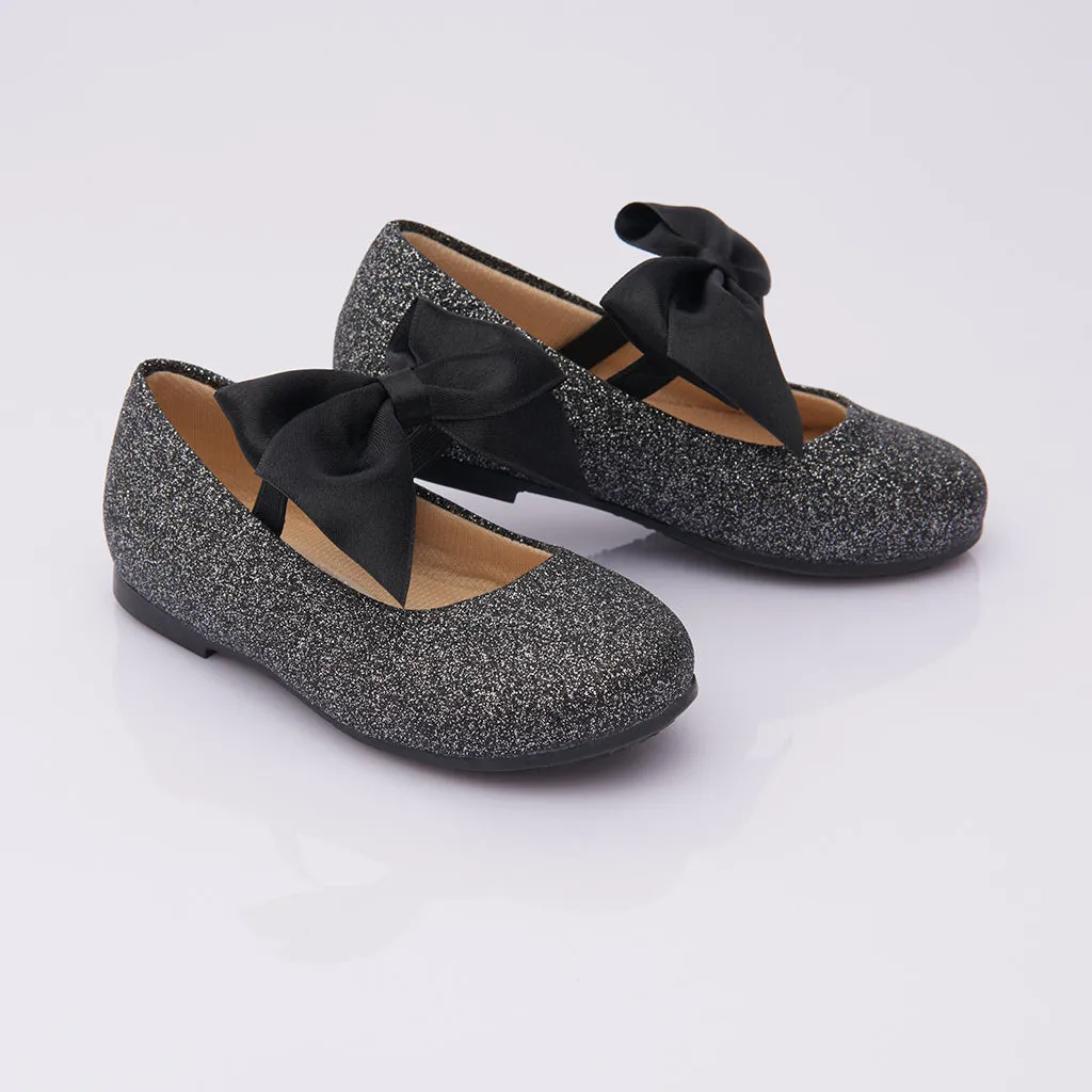 Black Baby Bow Flats