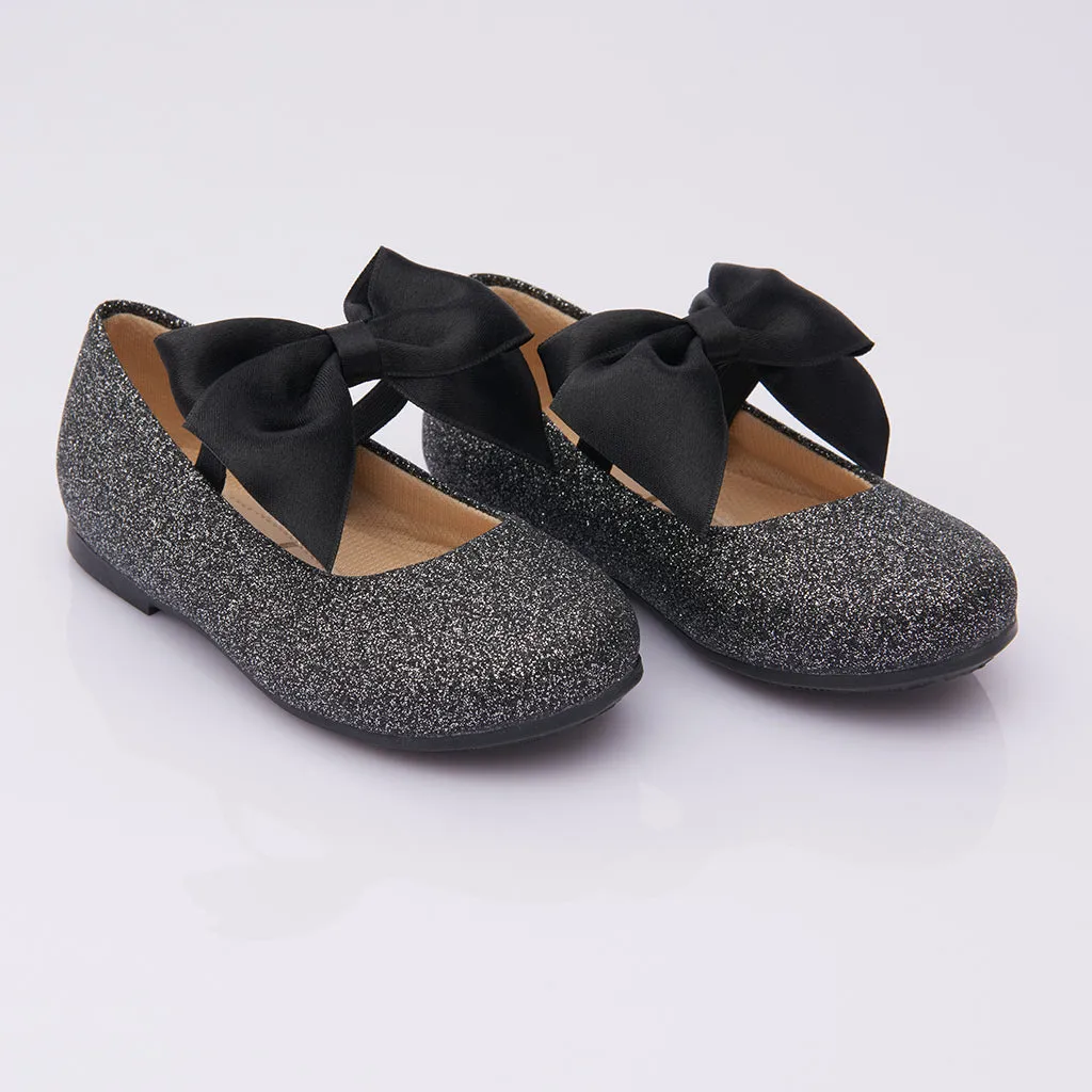 Black Baby Bow Flats