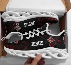 Black Jesus Running Sneakers Max Soul Shoes - Christian Shoes For Men And Women