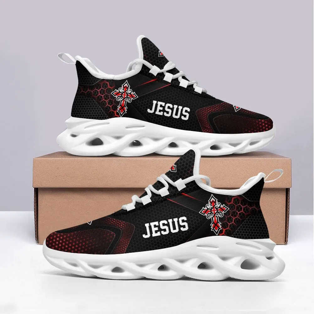 Black Jesus Running Sneakers Max Soul Shoes - Christian Shoes For Men And Women