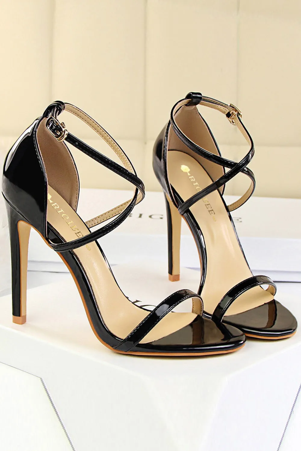 Black Stiletto Sandals