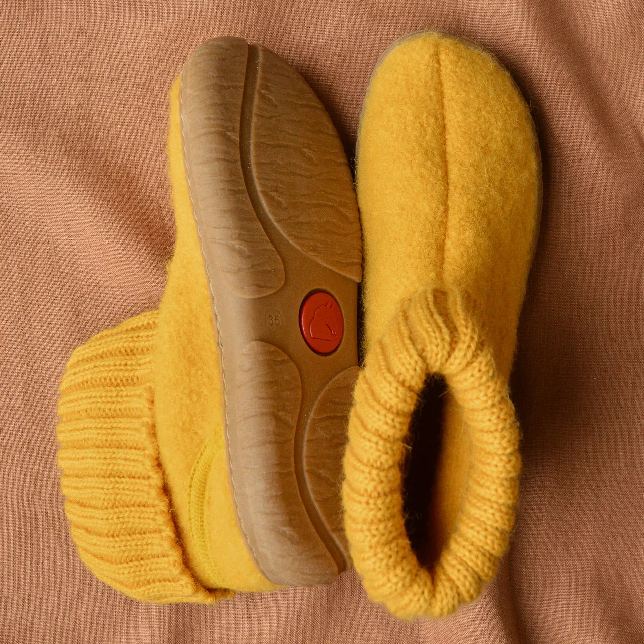 Boiled Wool Slipper Boots - Toni - Sonne (Kids 23-35)