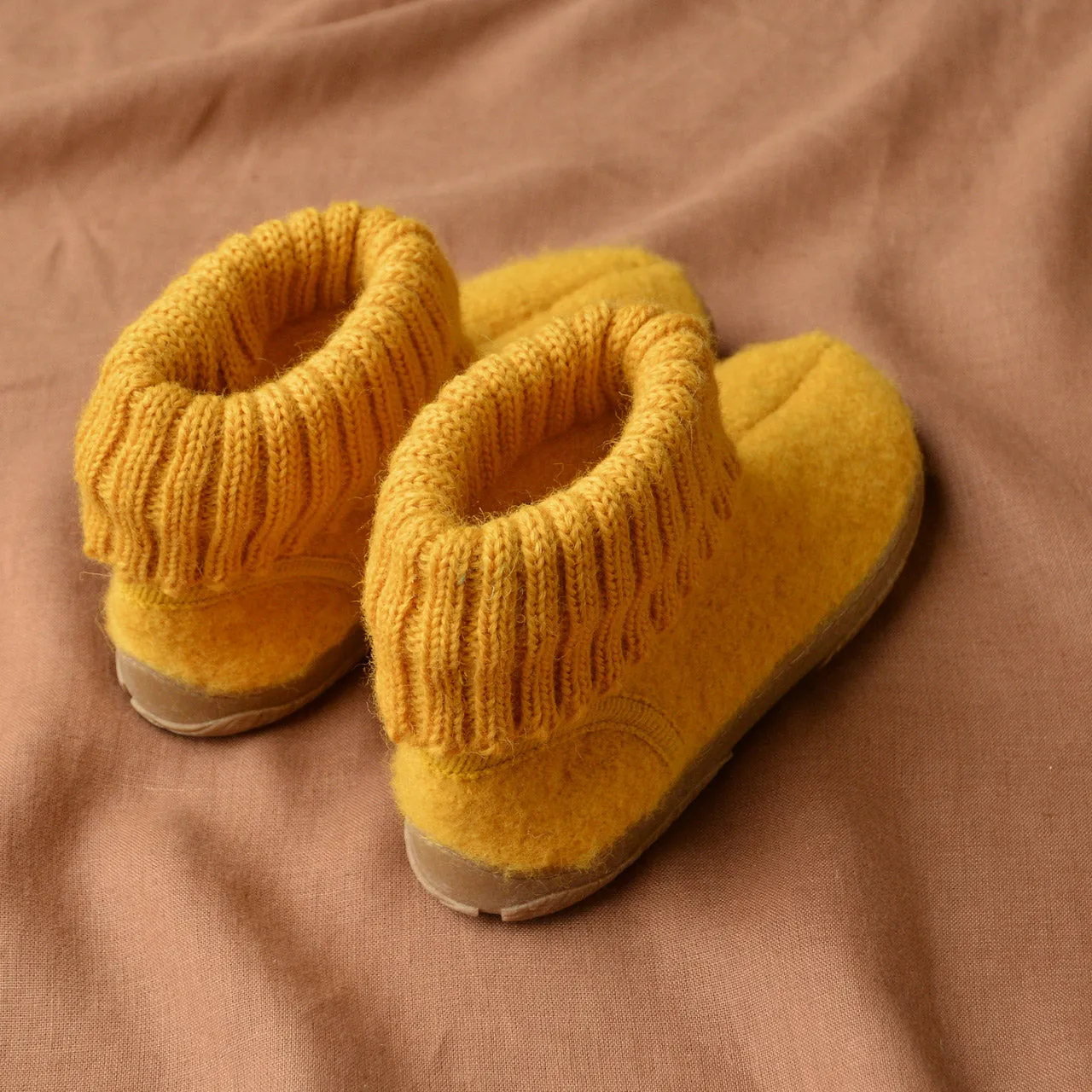 Boiled Wool Slipper Boots - Toni - Sonne (Kids 23-35)