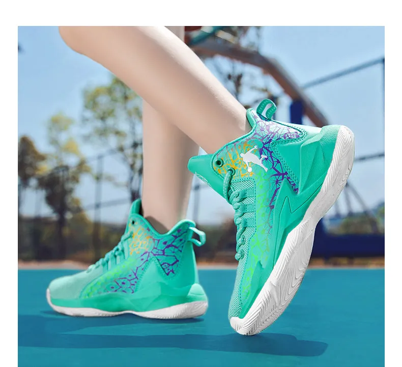 Boys Girls Basketball Kids Sports Non-Slip Kids Sneakers Outdoor Trainer Basketball Shoes