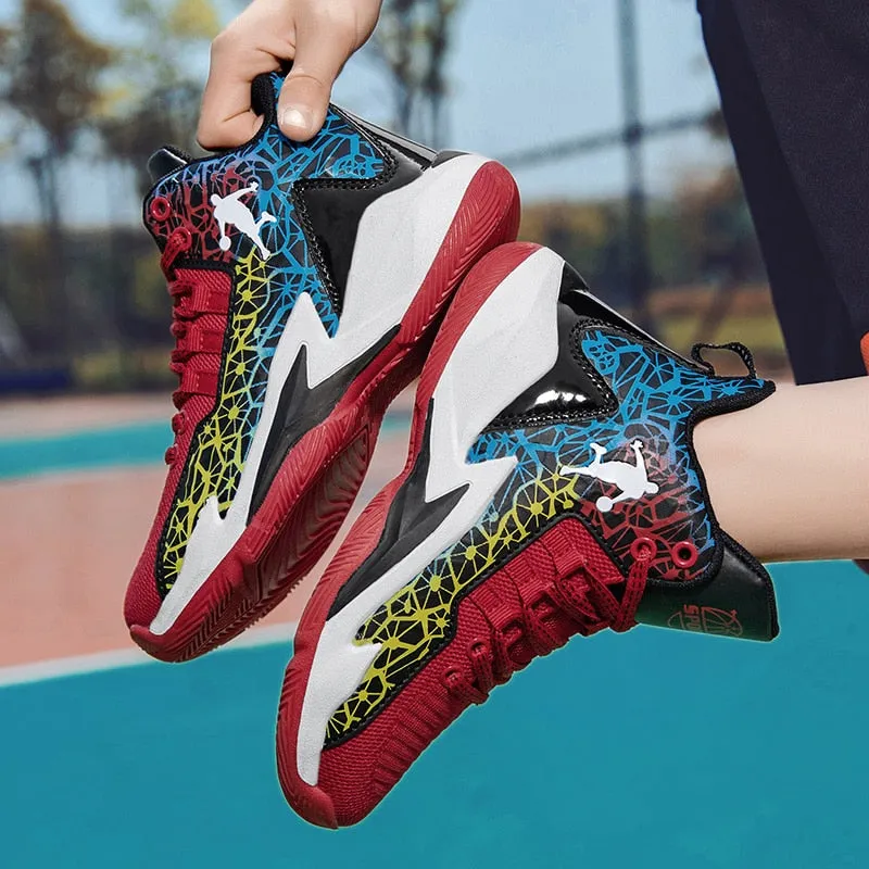 Boys Girls Basketball Kids Sports Non-Slip Kids Sneakers Outdoor Trainer Basketball Shoes