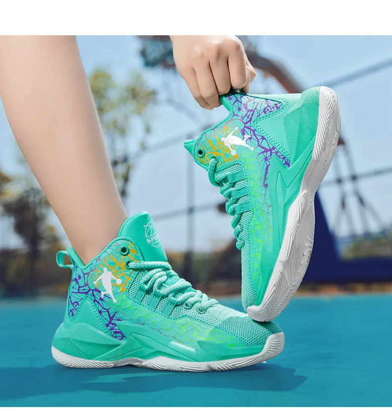 Boys Girls Basketball Kids Sports Non-Slip Kids Sneakers Outdoor Trainer Basketball Shoes