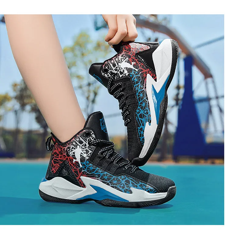 Boys Girls Basketball Kids Sports Non-Slip Kids Sneakers Outdoor Trainer Basketball Shoes