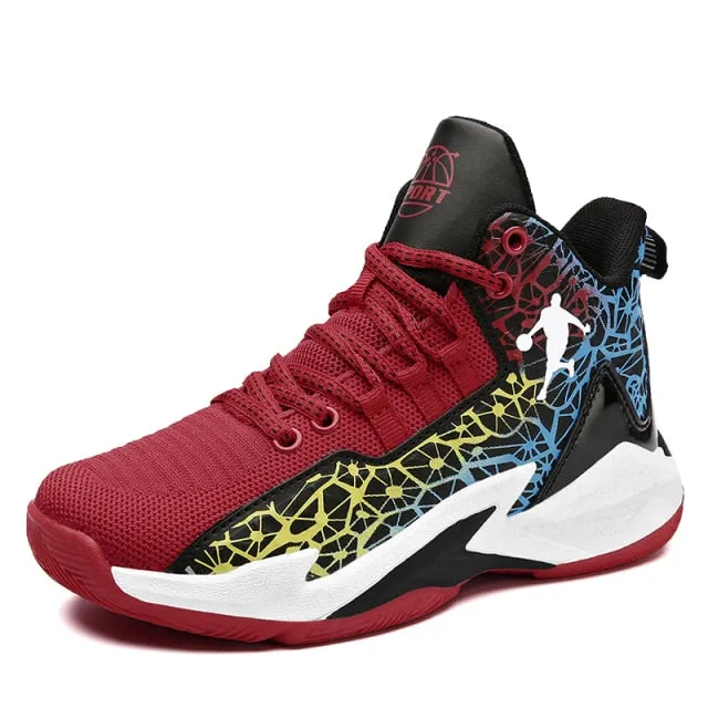 Boys Girls Basketball Kids Sports Non-Slip Kids Sneakers Outdoor Trainer Basketball Shoes