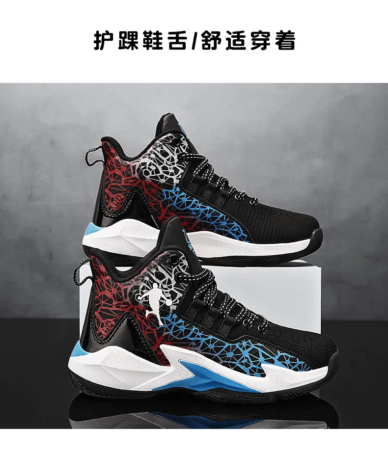 Boys Girls Basketball Kids Sports Non-Slip Kids Sneakers Outdoor Trainer Basketball Shoes