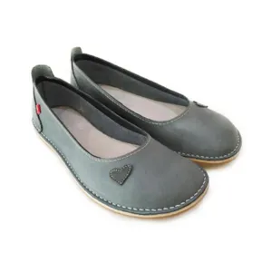 Bummel Zuri Leather Ballerina Shoe - Storm