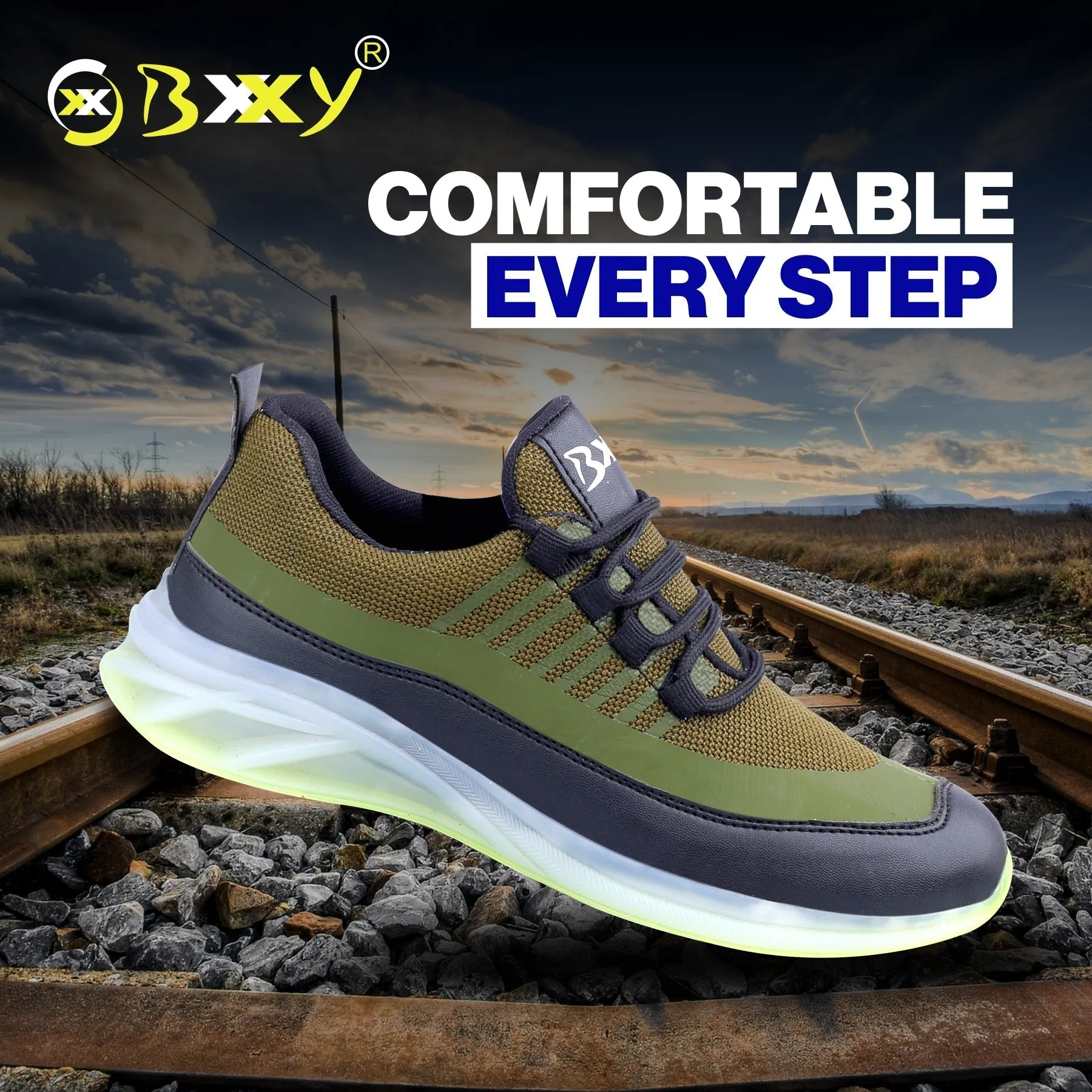 Bxxy's Trendiest Sports Walking Shoes For Men on Transparent Sole