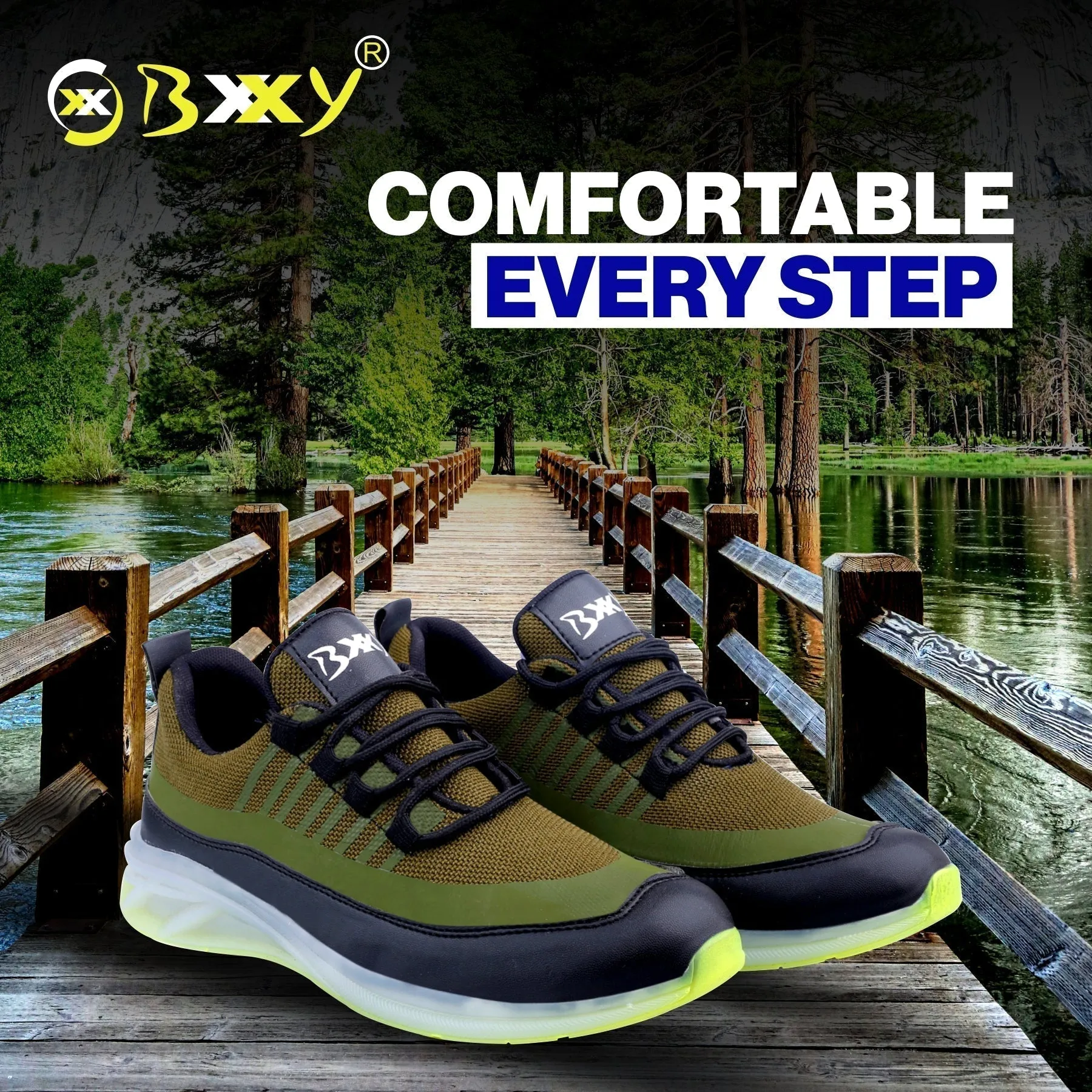 Bxxy's Trendiest Sports Walking Shoes For Men on Transparent Sole