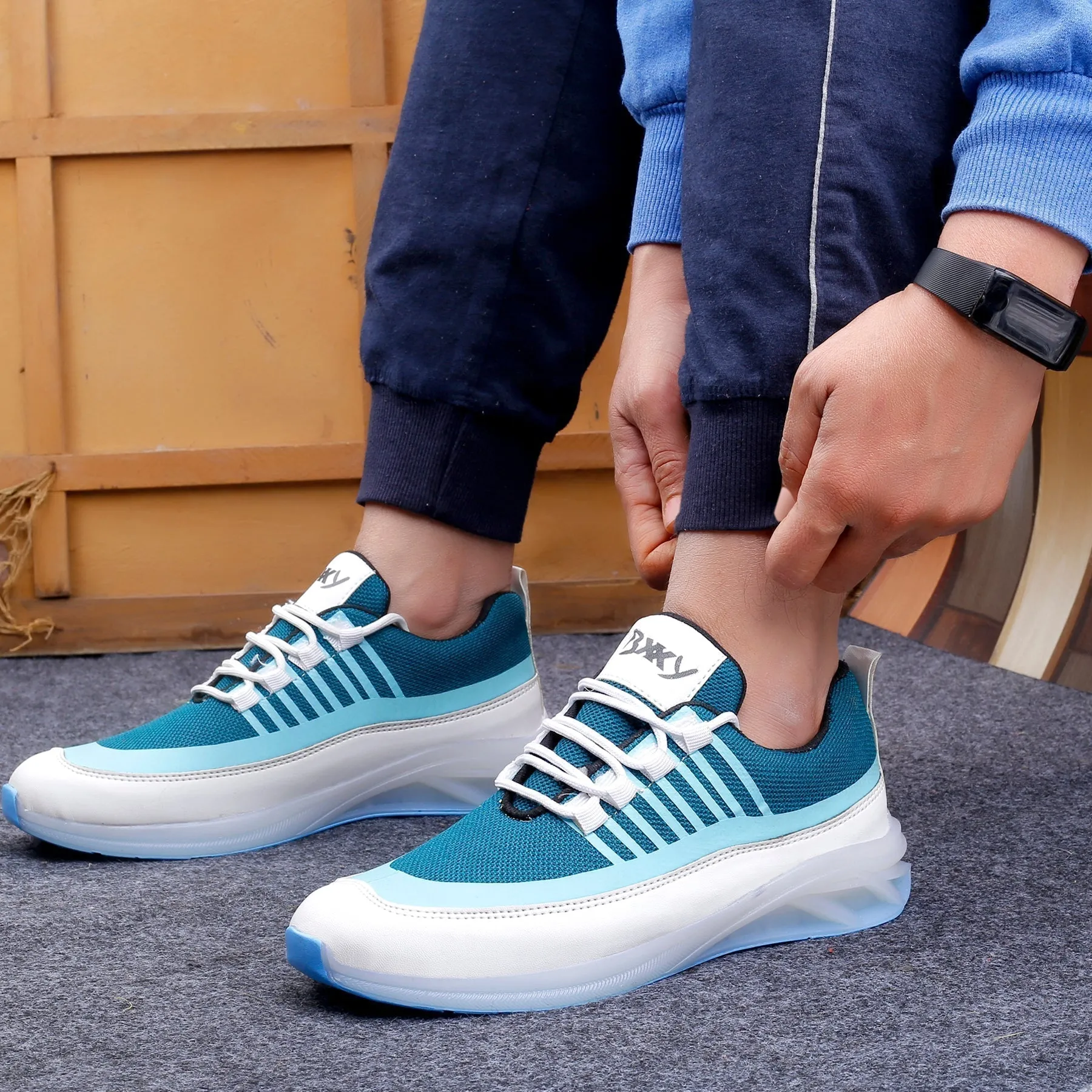 Bxxy's Trendiest Sports Walking Shoes For Men on Transparent Sole