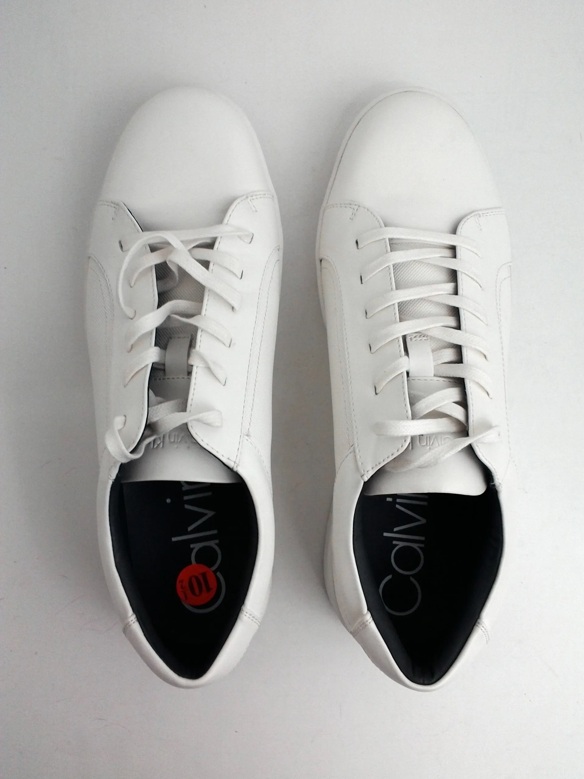 Calvin Klein Men's Designer's Shoes White Sneakers 10.5