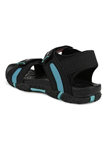 Campus Kids XPERIA-2C BLK-TBLU Outdoor Sandals -3 UK/India