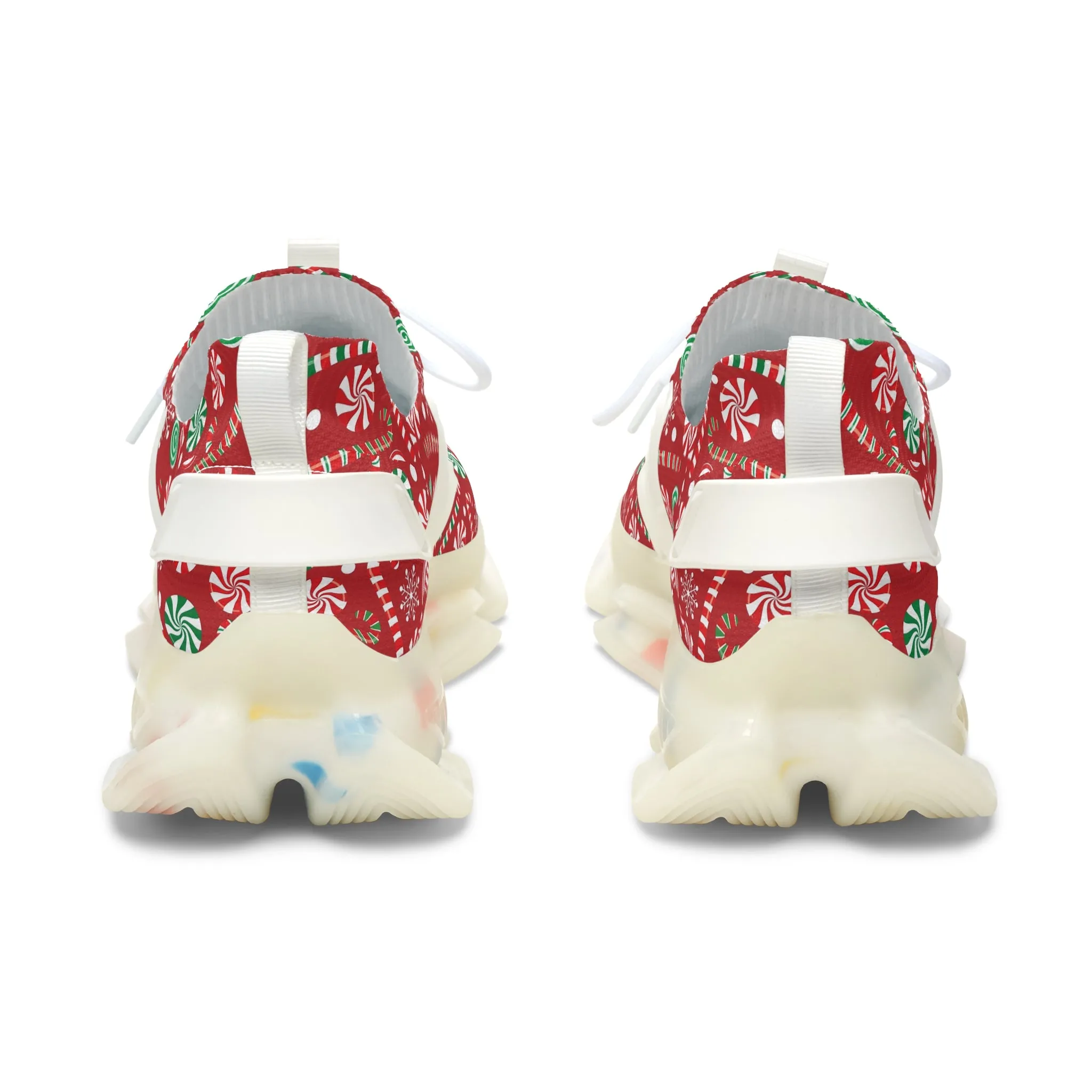 Christmas Ornament and Candy Canes Women's Mesh Sneakers