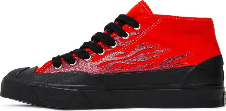 Converse ASAP Nast x Jack Purcell Mid Red Flames Sneakers, red