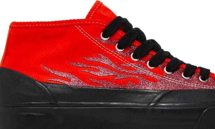 Converse ASAP Nast x Jack Purcell Mid Red Flames Sneakers, red