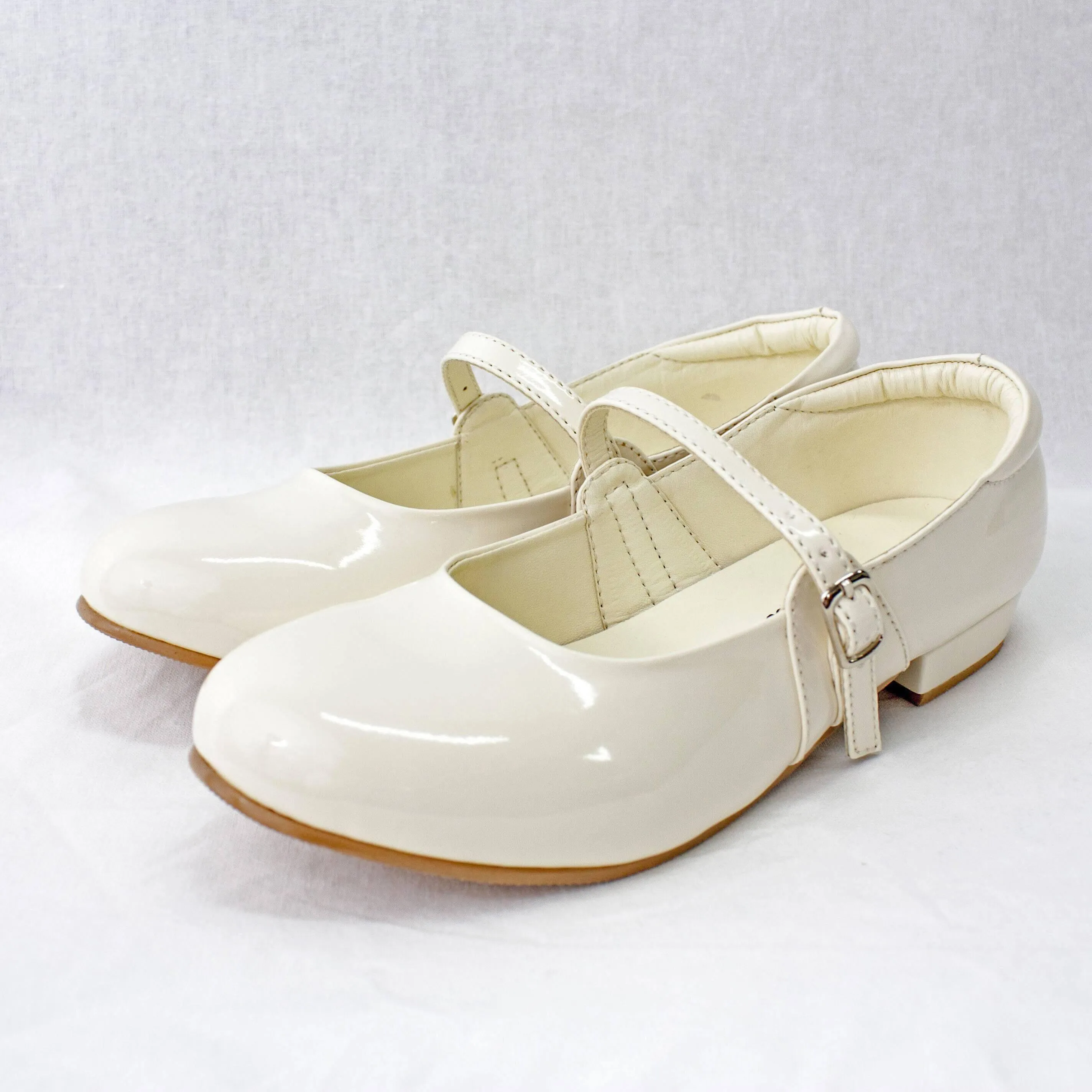 Crystal Patent Shoes - Cream - SALE