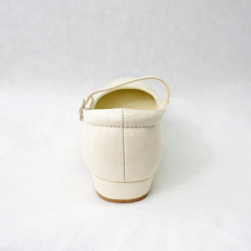 Crystal Patent Shoes - Cream - SALE