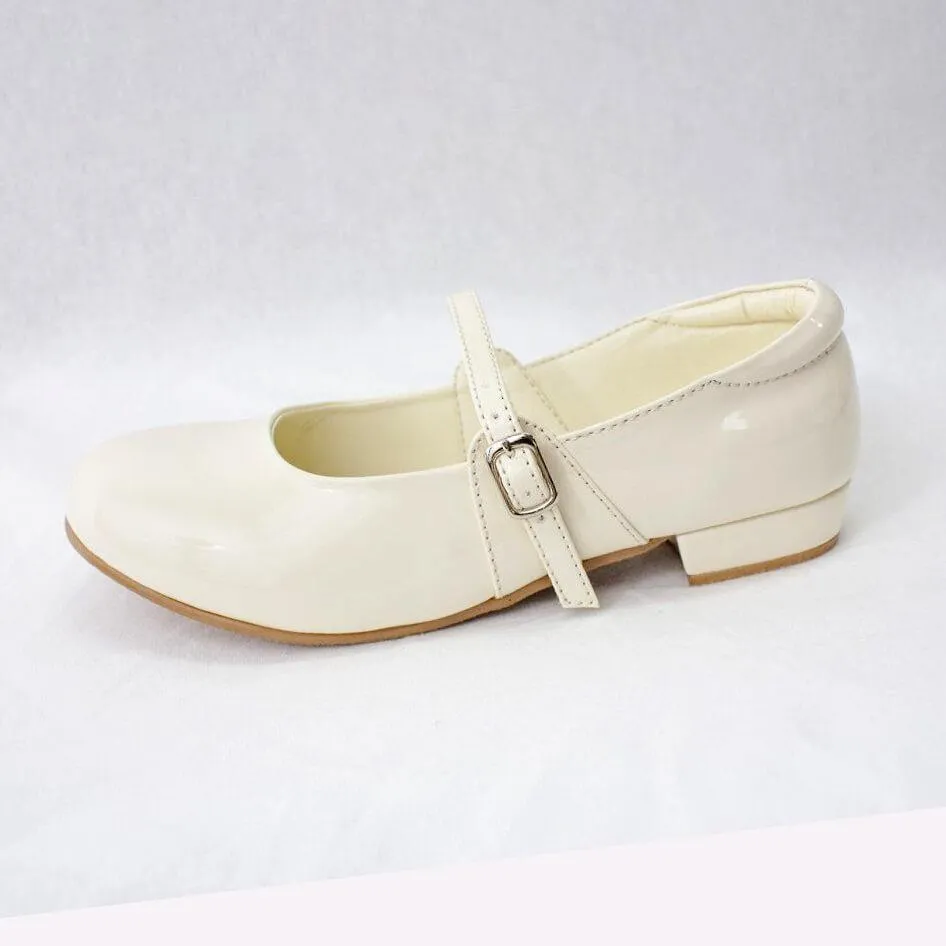 Crystal Patent Shoes - Cream - SALE