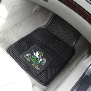 Fanmats Notre Dame Fighting Irish Heavy Duty Car Mat Set - 2 Pieces, Leprechaun