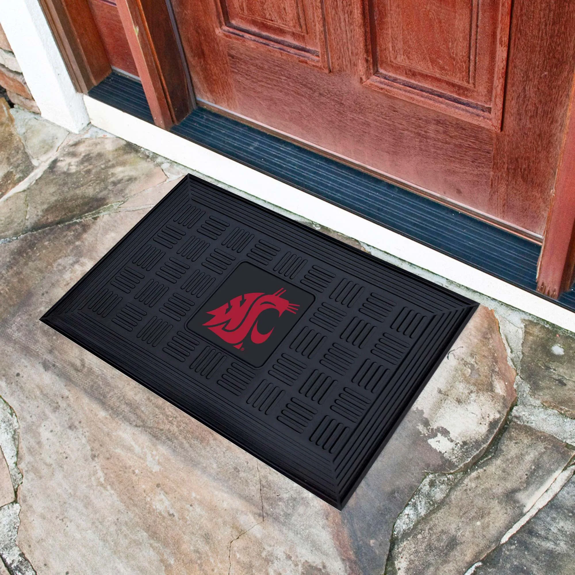 Fanmats Washington State Cougars Heavy Duty Vinyl Medallion Door Mat - 19.5" x 31"