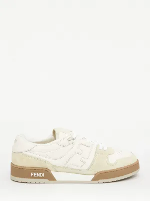 Fendi Men's Match Sneakers In White-Beige