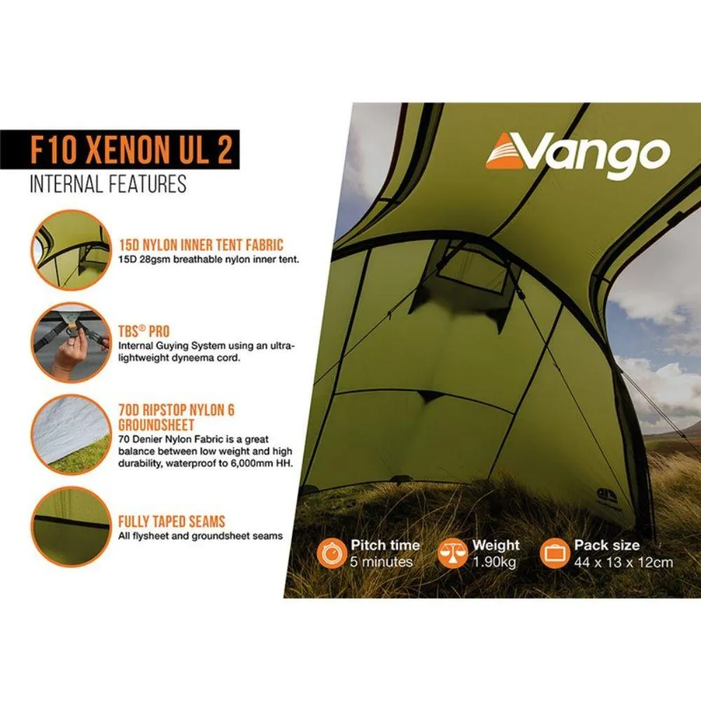 Force Ten (F10) Xenon UL 2 Tent - 2 Man Lightweight Trekking Tent