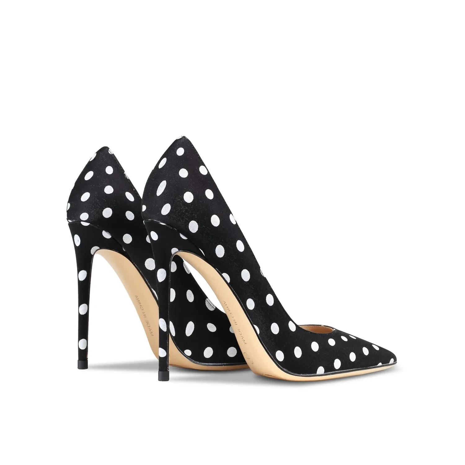 Funki Buys | Shoes | Women's Silk Polka Dot Pointed Toe Heels