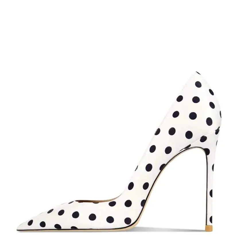 Funki Buys | Shoes | Women's Silk Polka Dot Pointed Toe Heels