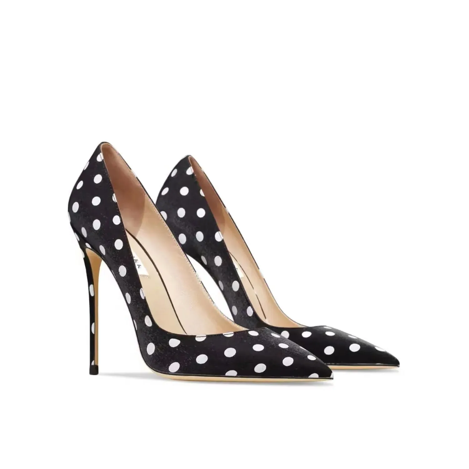 Funki Buys | Shoes | Women's Silk Polka Dot Pointed Toe Heels