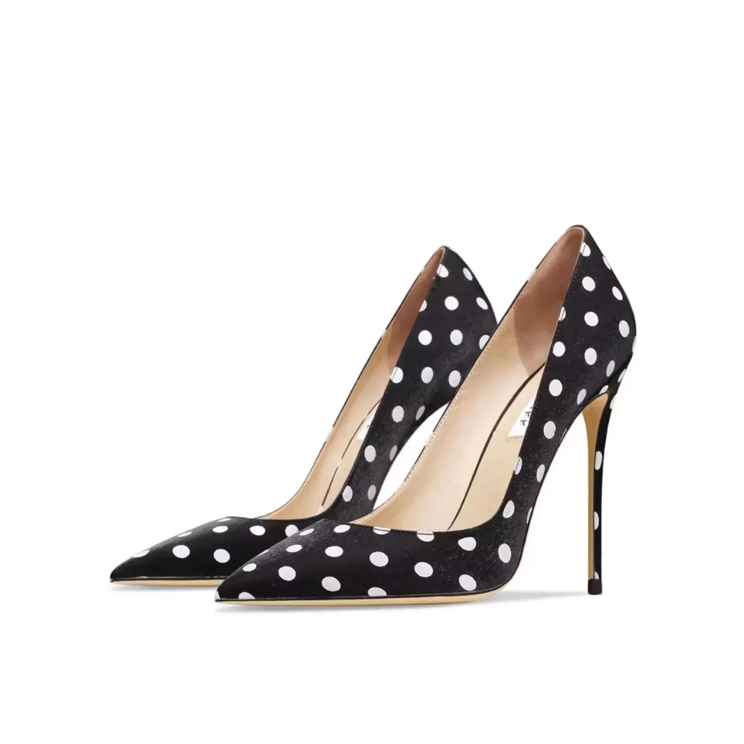 Funki Buys | Shoes | Women's Silk Polka Dot Pointed Toe Heels