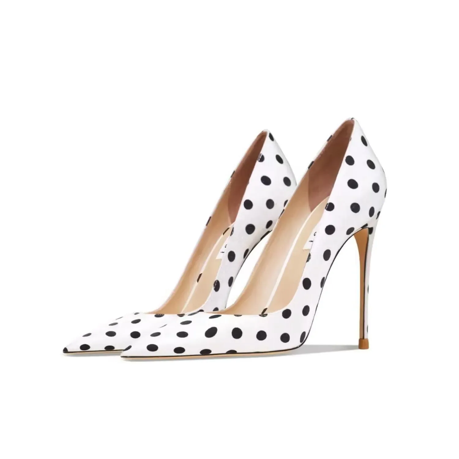 Funki Buys | Shoes | Women's Silk Polka Dot Pointed Toe Heels