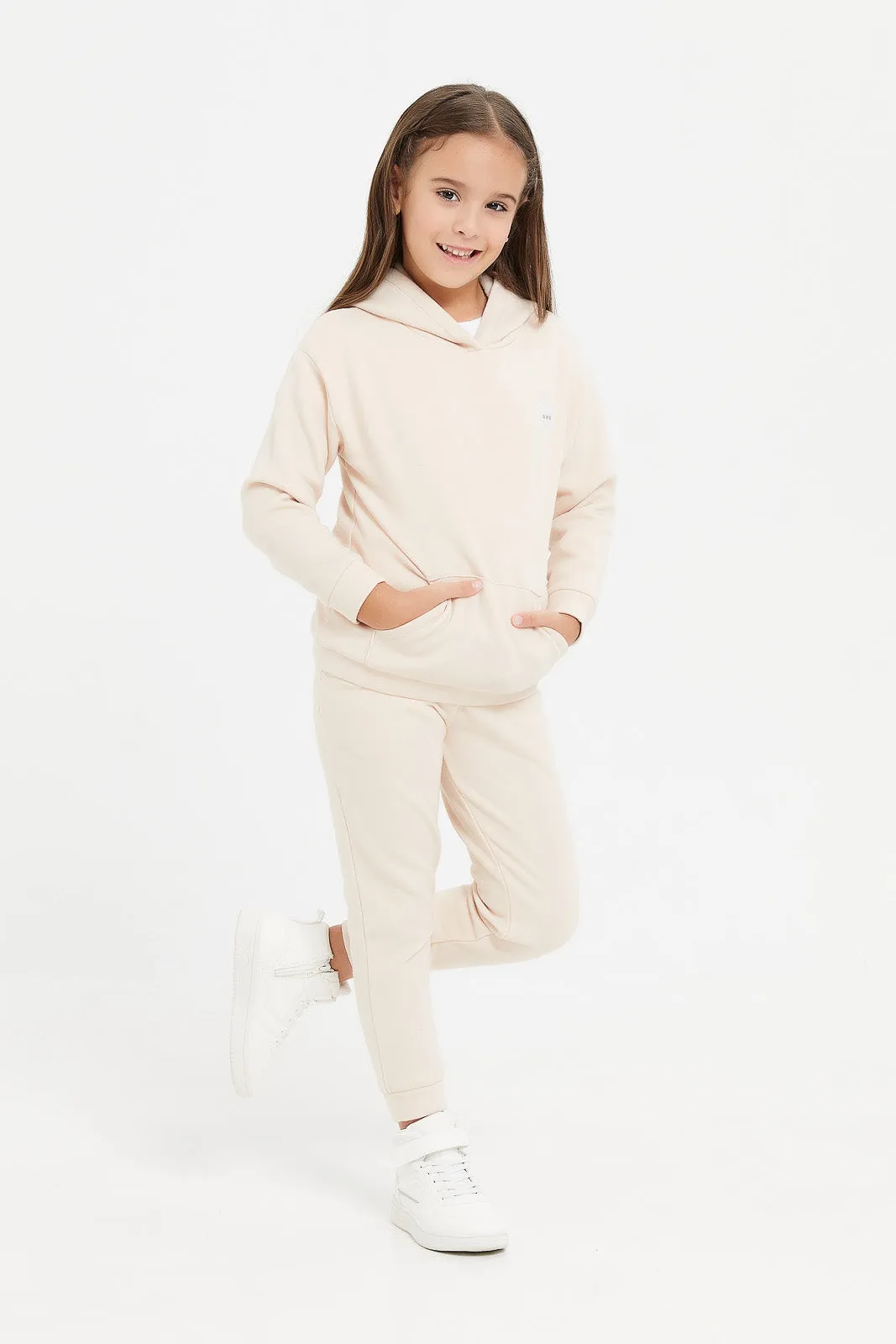 Girls Beige Active Pant