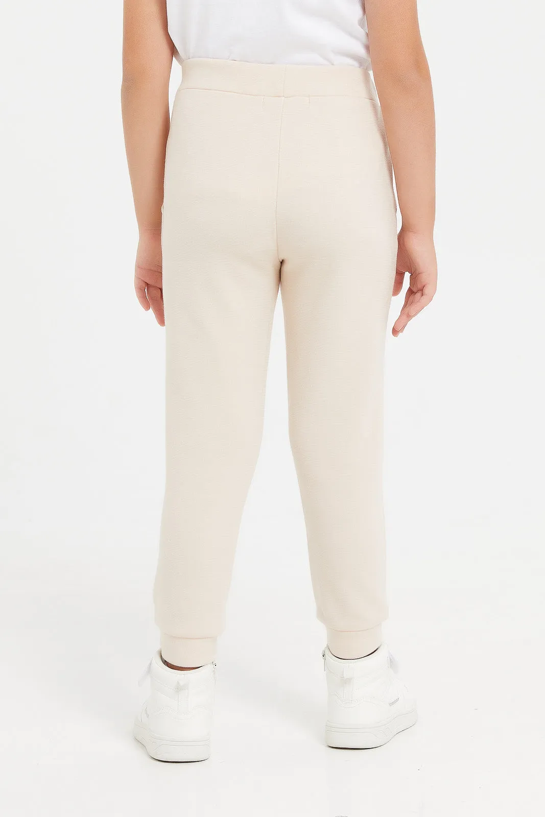 Girls Beige Active Pant