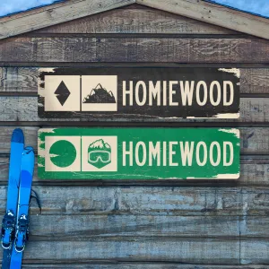 Homiewood Ski Trail Distressed Metal Sign