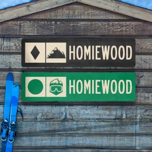 Homiewood Ski Trail Metal Sign