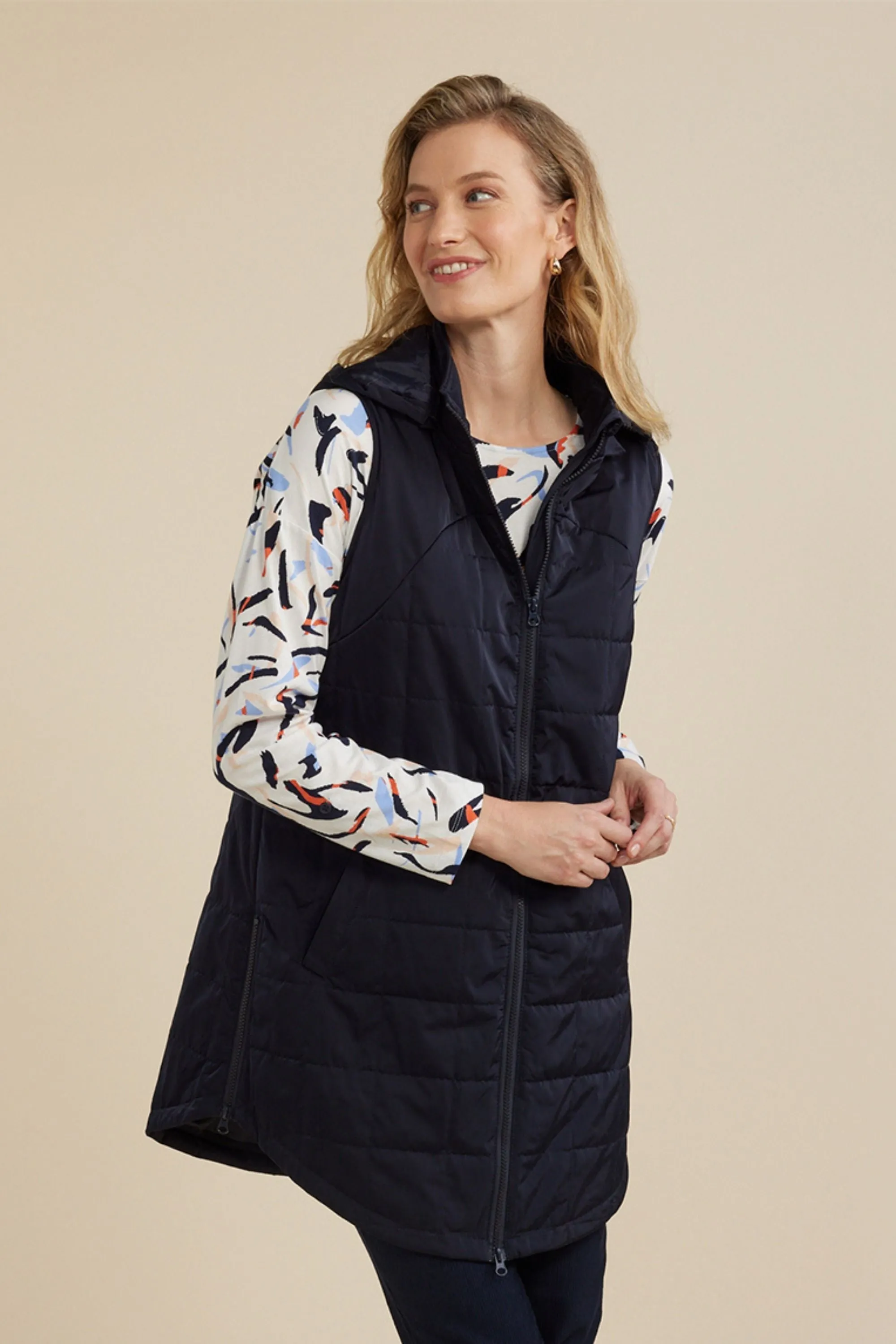 HOODED QUILT VEST - YT24W6206